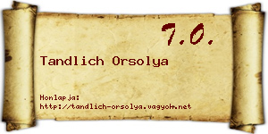 Tandlich Orsolya névjegykártya